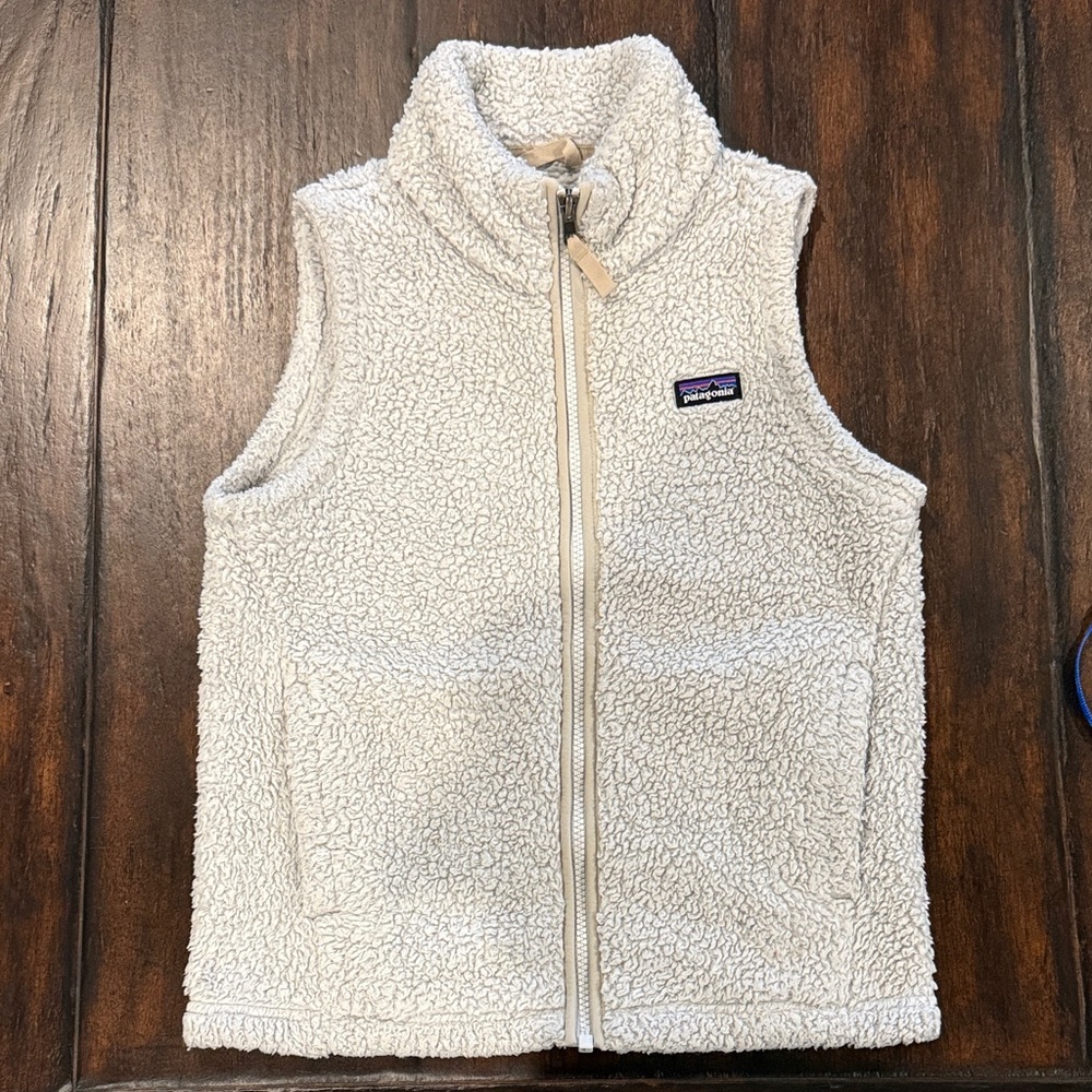 Patagonia Kids' White Fleece Vest